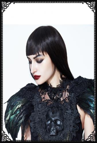 Sai Sai Skull and Feather Shrug