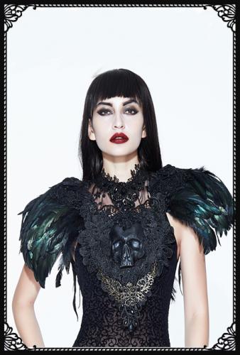 Sai Sai Skull and Feather Shrug