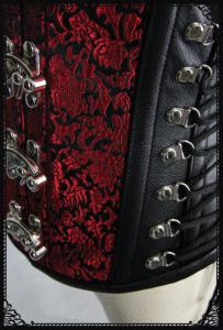 SaiSai Corset Steel Bone Extreme Underbust Red Pattern
