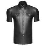 Noir Handmade  Henry Black PU Shirt