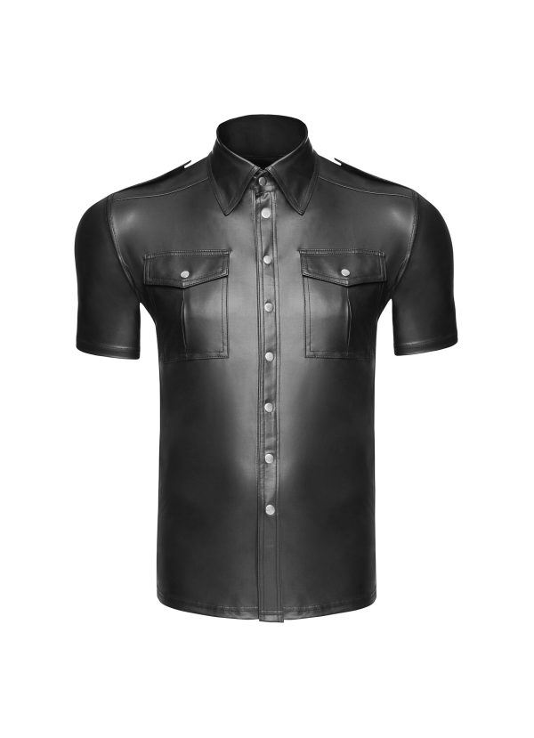 Noir Handmade  Henry Black PU Shirt