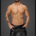 Noir Handmade Russel Crock Black PU Shorts