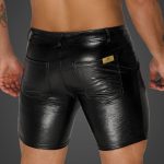 Noir Handmade Russel Crock Black PU Shorts