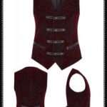 Punk Rave Red Scarecrow Waistcoat(RD)