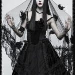 Punk Rave Gothic maxi rose scarf/veil