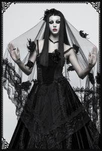 Punk Rave Gothic maxi rose scarf/veil