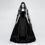 Punk Rave Gothic maxi rose scarf/veil