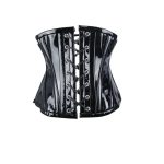 PVC Underbust Fetish Steel Bone Corset(BK)