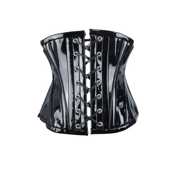 PVC Underbust Fetish Steel Bone Corset(BK)