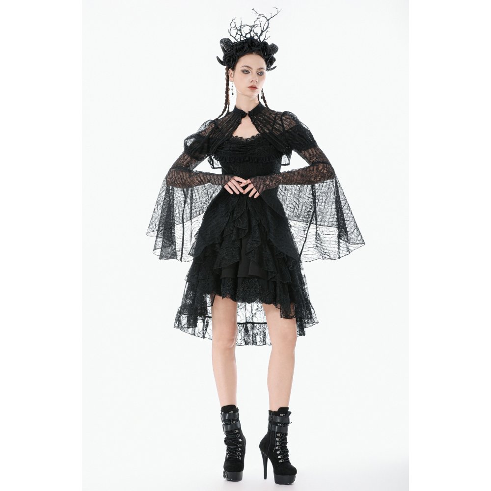 Dark In Love Luana Black Lace Bell Sleeves Gothic Bolero