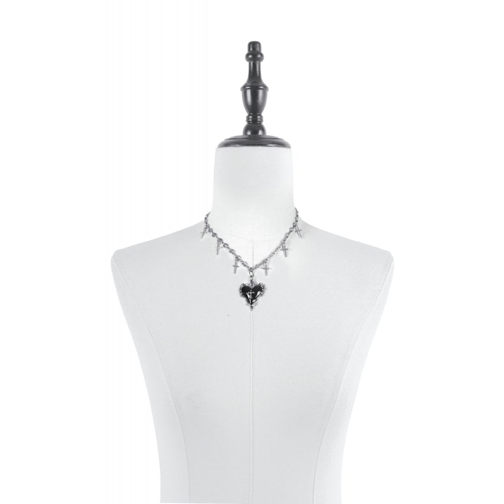 Dark In Love Heartless Cross Gothic Necklace