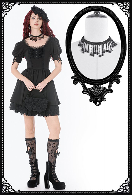 Dark In Love Penny Tassels Gothic Choker