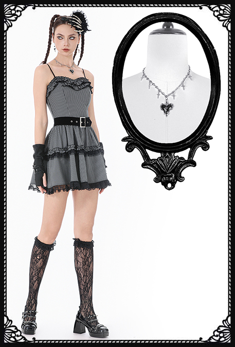 Dark In Love Heartless Cross Gothic Necklace