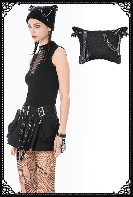 Dark In Love Bratty Bat Ears Gothic Beanie