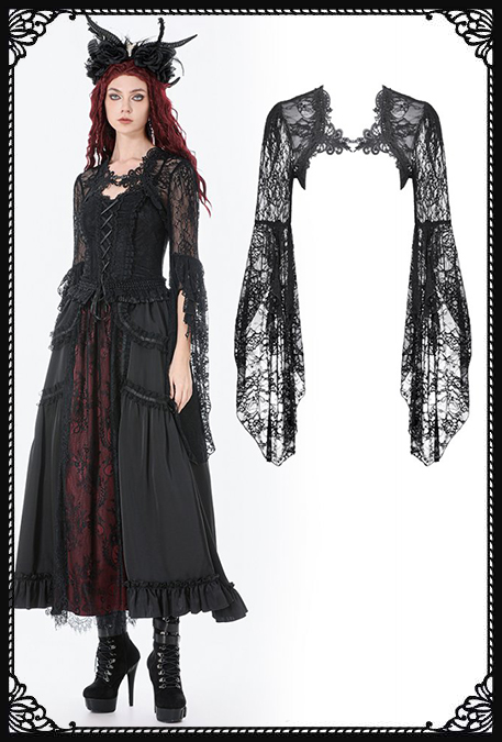 Dark In Love Fallen Fairy Lace Bell Sleeves Gothic Bolero