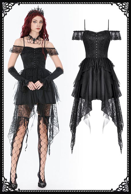Dark In Love Misty Bardot Gothic Dress
