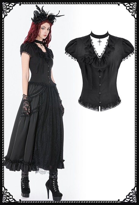 Dark In Love Lara Cross Gothic Top