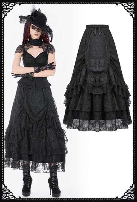 Dark In Love Samara Ruffle Gothic Skirt