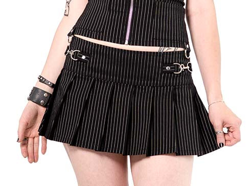 Lip Service Pinstriped Gangsta Pranksta Pleated Skirt