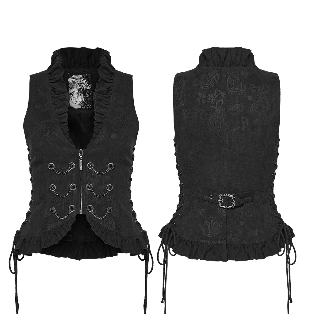 Punk Rave Vexia Chain Black Waistcoat