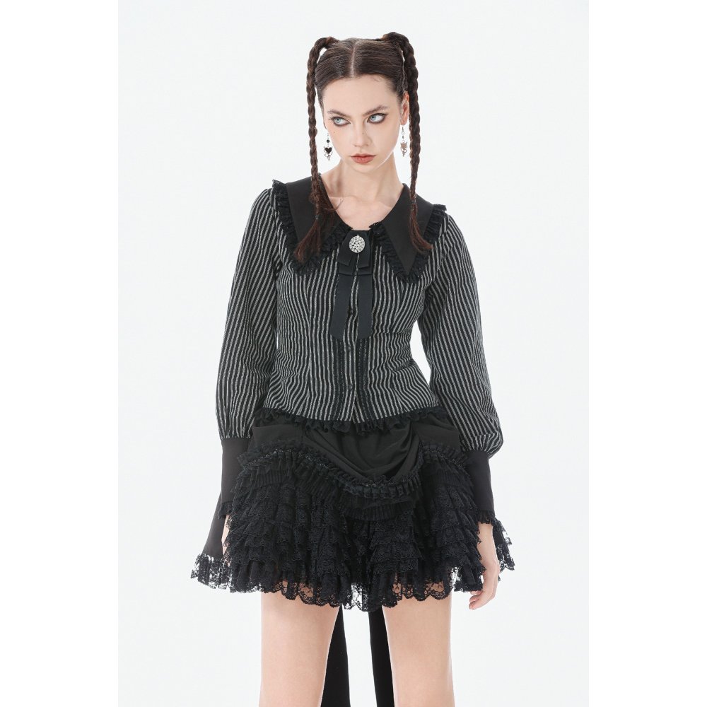 Dark In Love Trina Striped Gothic Lolita Blouse