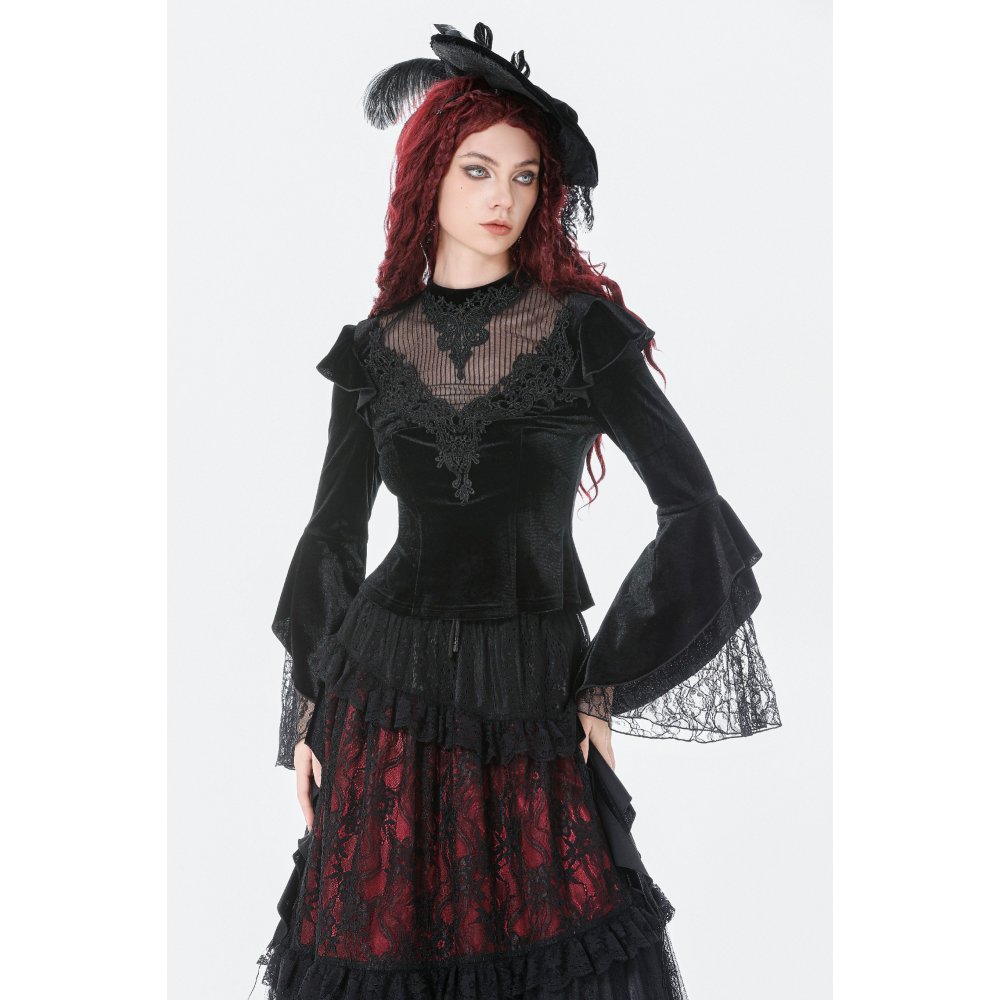 Dark In Love Bewitching Gothic Bell Sleeve Top