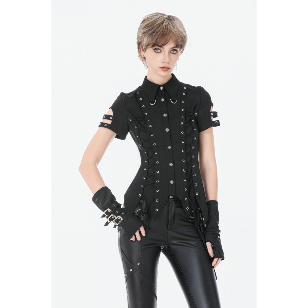 Dark In Love Safira Button Up Gothic Shirt