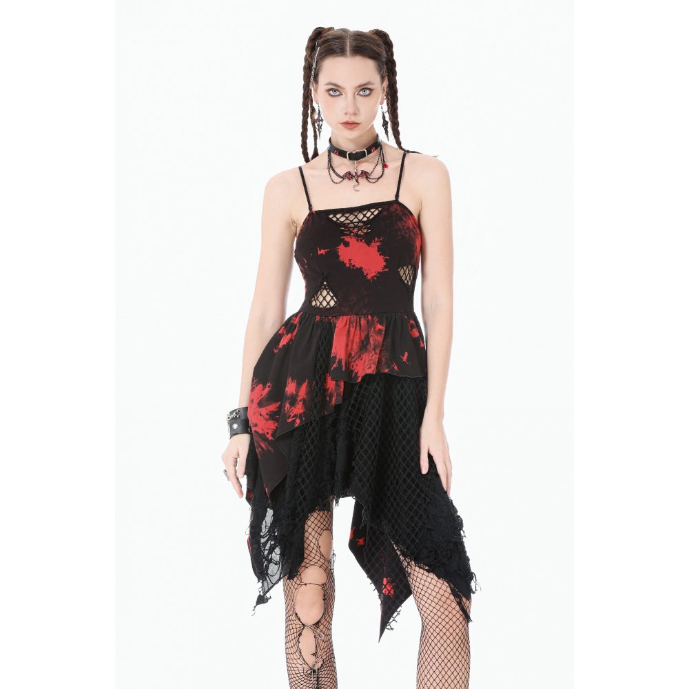 Dark In Love Obscure Tie Dye Distressed Gothic Dress
