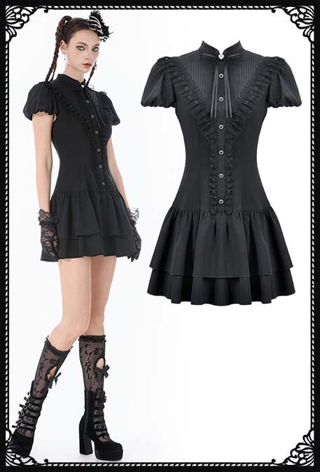 Dark In Love Sweet Nightmare Button Up Gothic Dress