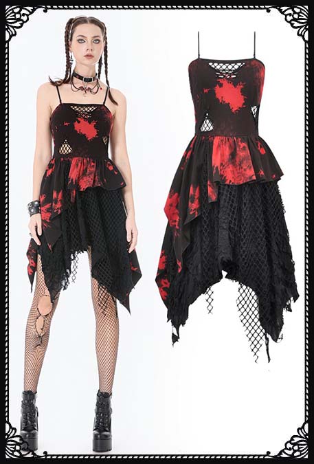 Dark In Love Obscure Tie Dye Distressed Gothic Dress