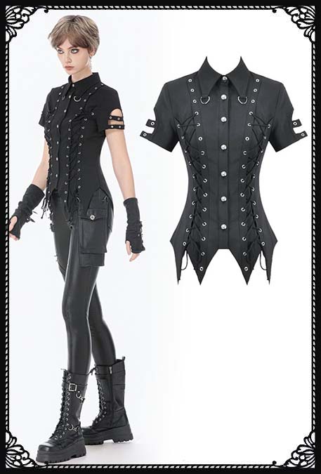 Dark In Love Safira Button Up Gothic Shirt