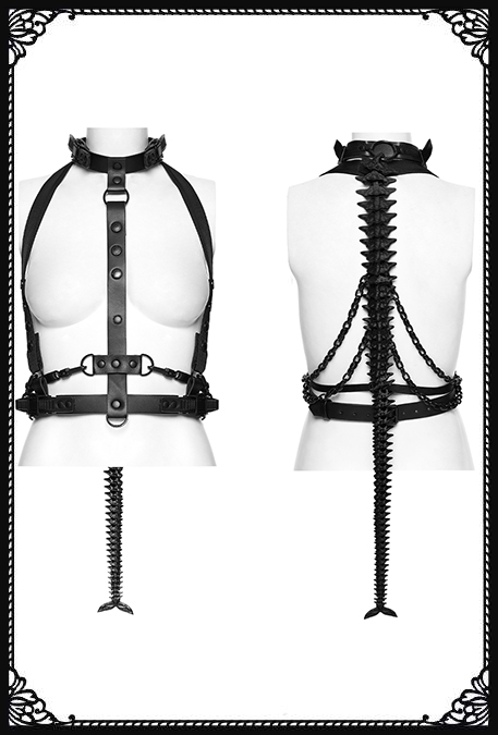 Punk Rave Spine Gothic Fetish Harness