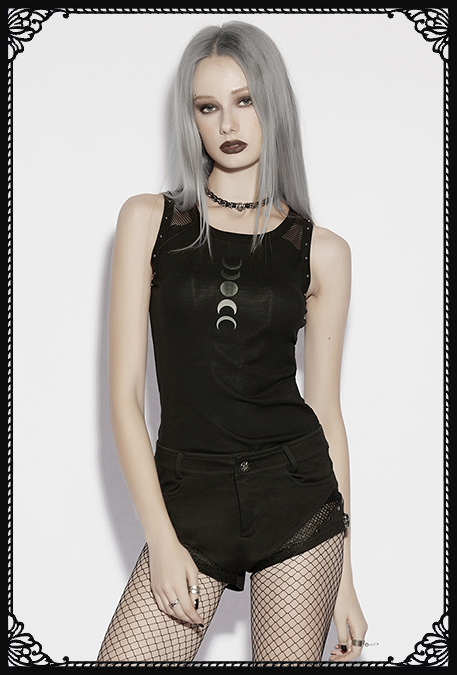 Punk Rave Luna Sleeveless Black Tank Top
