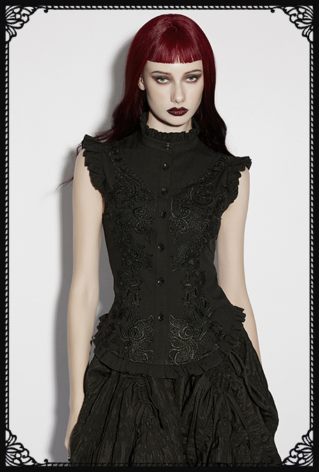 Punk Rave Moroi Lace Black Blouse