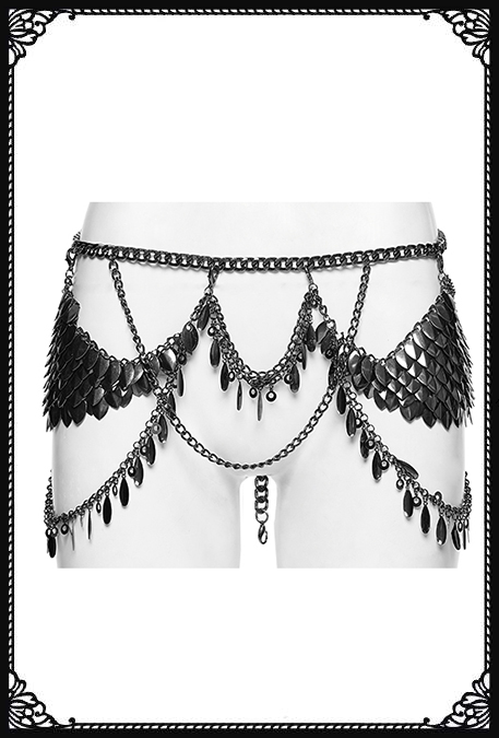 Punk Rave Drakaris Silver Chain