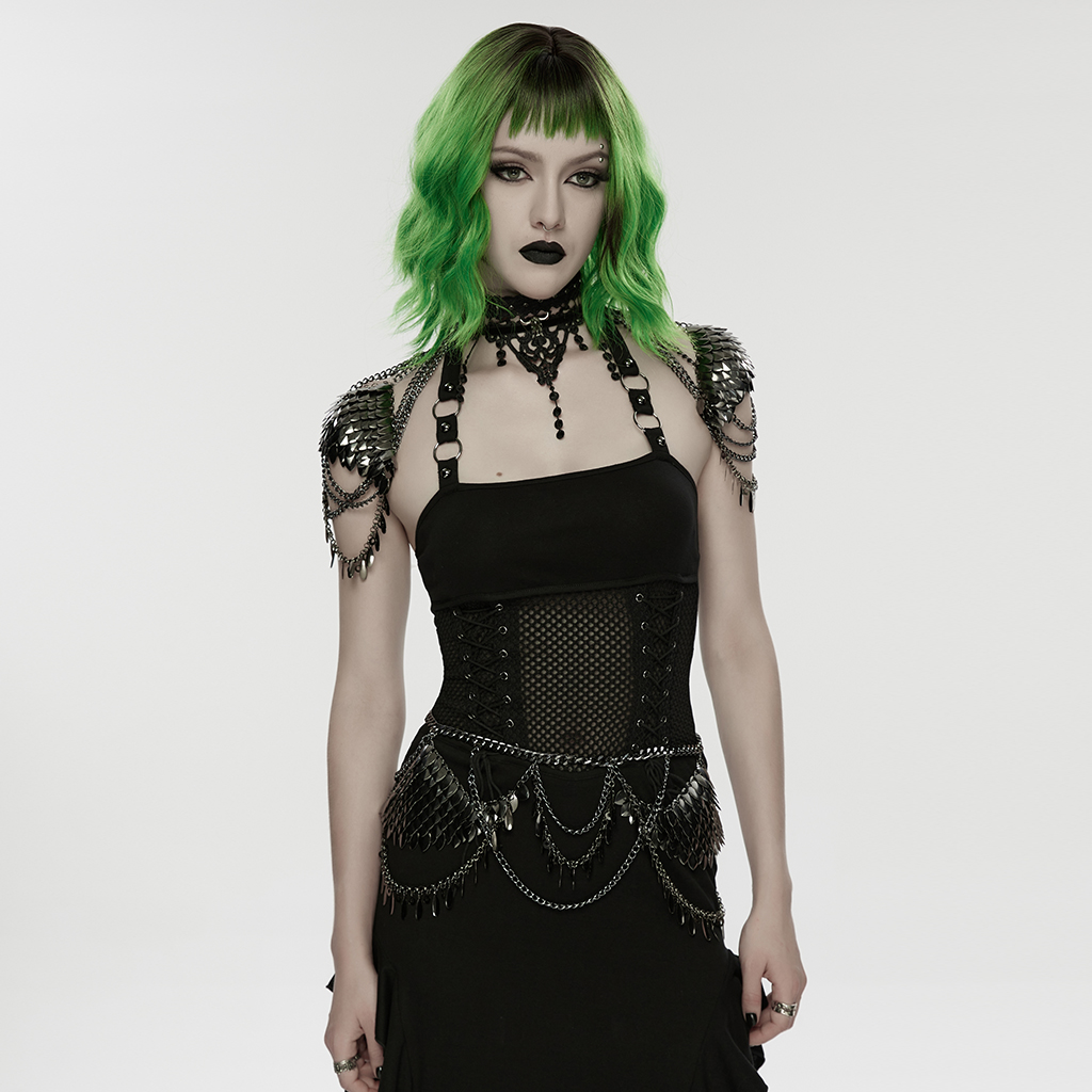 Punk Rave Drakaris Silver Chain