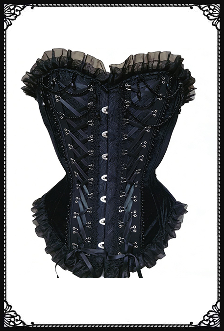 SaiSai Last Dance Gothic Criss Cross Lace Jewel Corset