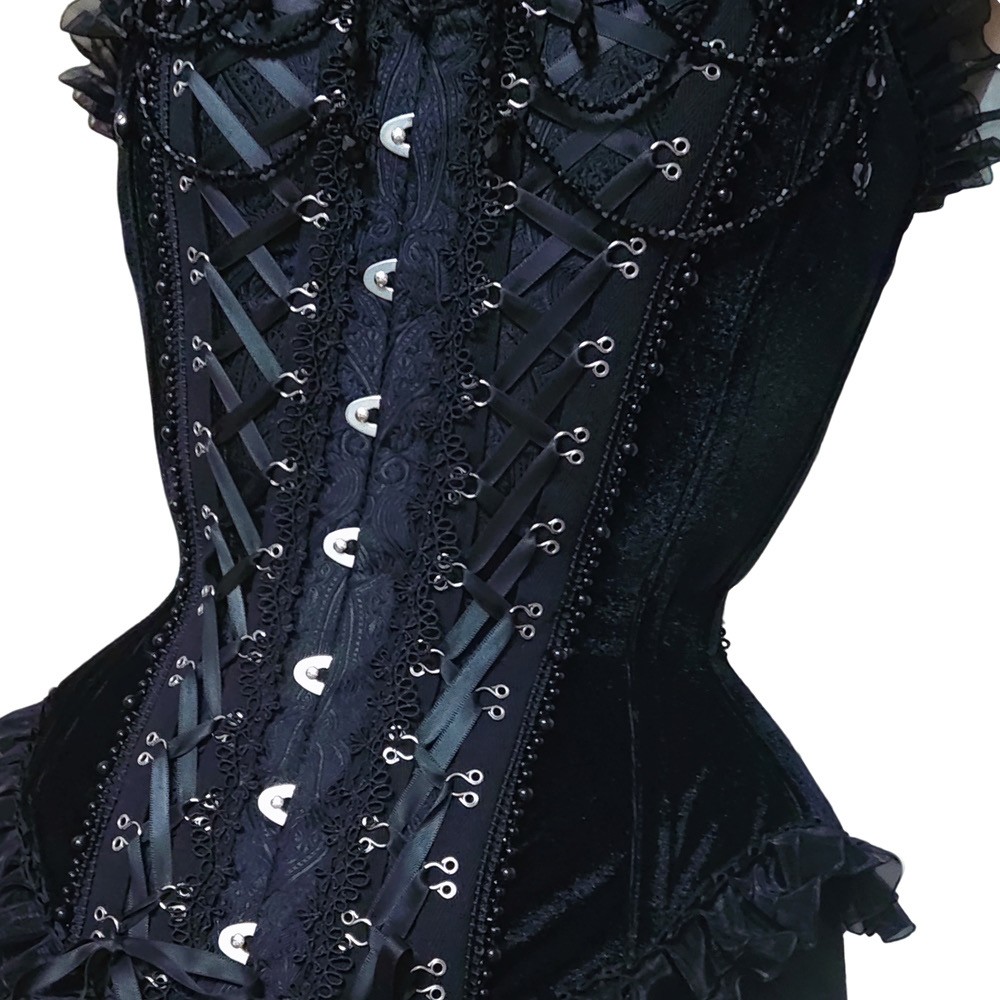 SaiSai Last Dance Gothic Criss Cross Lace Jewel Corset