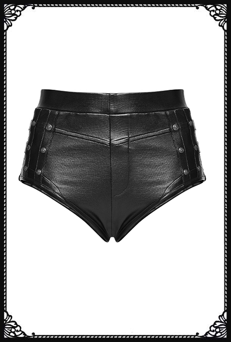 Punk Rave Kaos Faux Leather Gothic Hot Pants