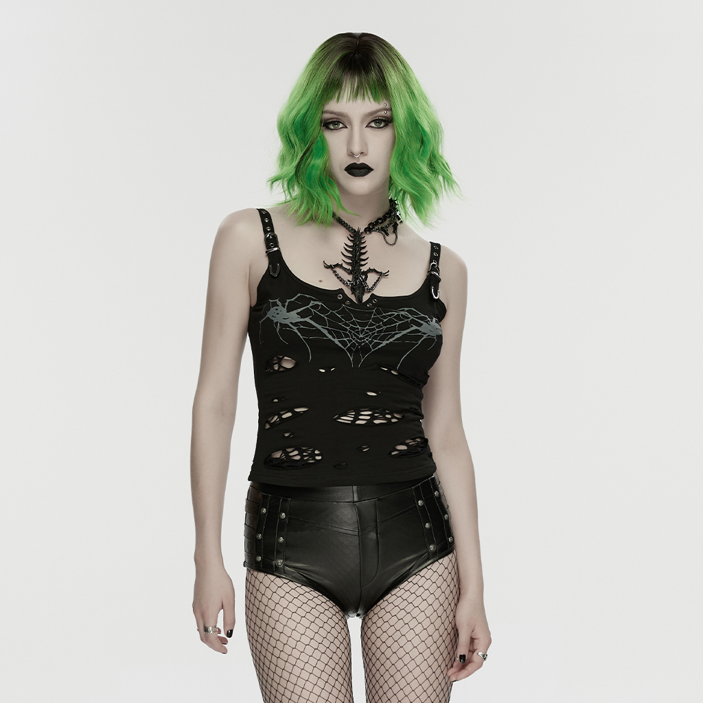 Punk Rave Kaos Faux Leather Gothic Hot Pants