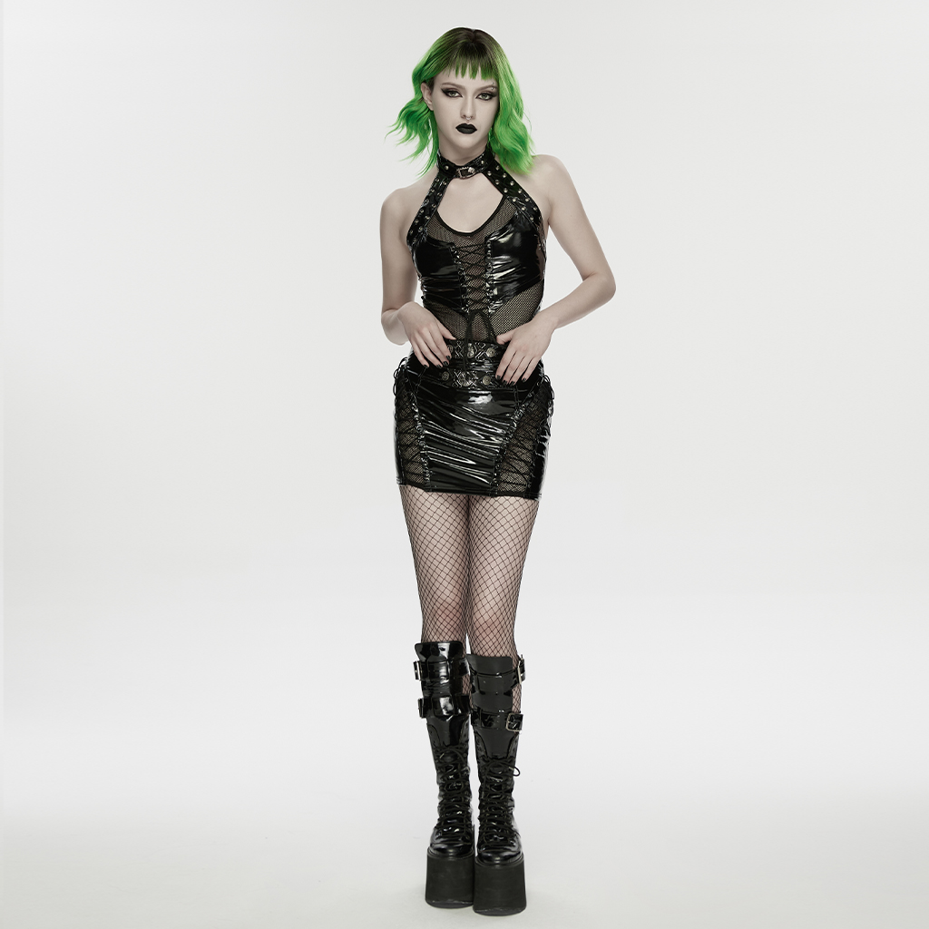 Punk Rave Siouxsie PVC Black Mini Skirt