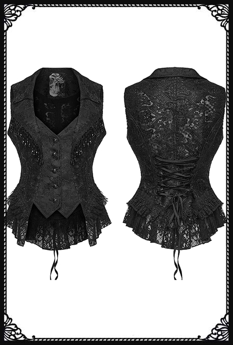 Punk Rave Amara Gothic Waistcoat With Jewels Details
