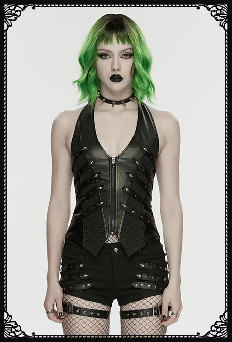 Punk Rave Lexis Punk Black Zip Top