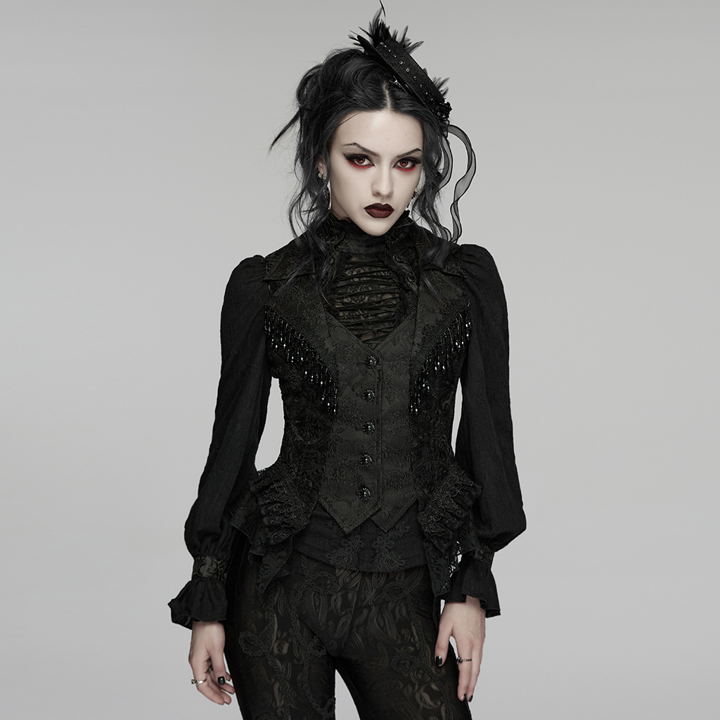 Punk Rave Amara Gothic Waistcoat With Jewels Details