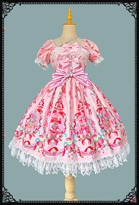 Infanta Strawberry Maid Pink Lolita Dress