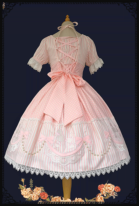 Infanta Poodle polka dots Pink Lolita Dress