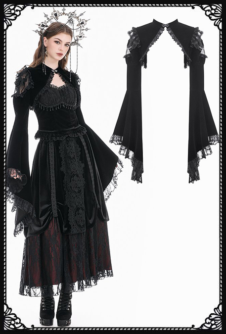 Dark In Love Morana Black Velvet Lace Bolero
