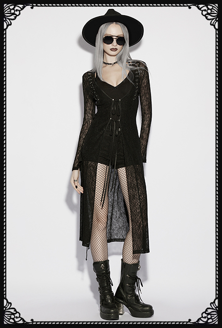 Punk Rave Hex Them All Gothic Witchy Lace Cardigan