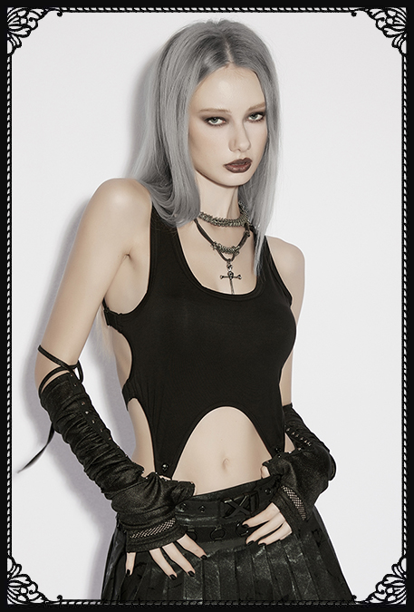 Punk Rave Eliza Black Crop Top