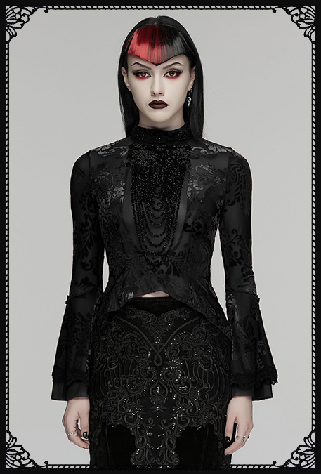 Punk Rave Chain n Pain Gothic Bell Sleeves Top